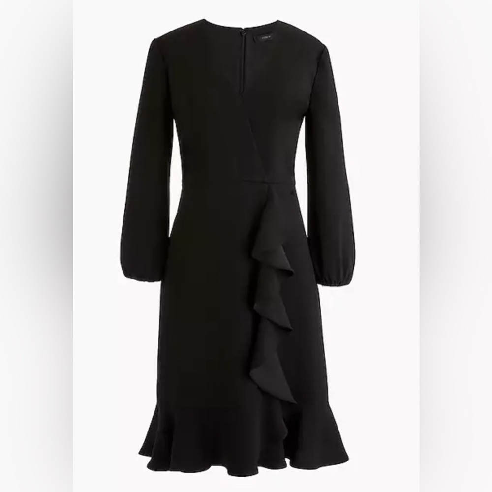J CREW Drapey Ruffle-front Crepe Dress Size Tall 2